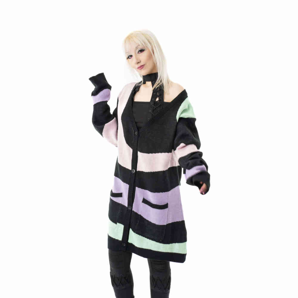 Innocent Lifestyle - Tidal Long cardigan - Black/Multicolours